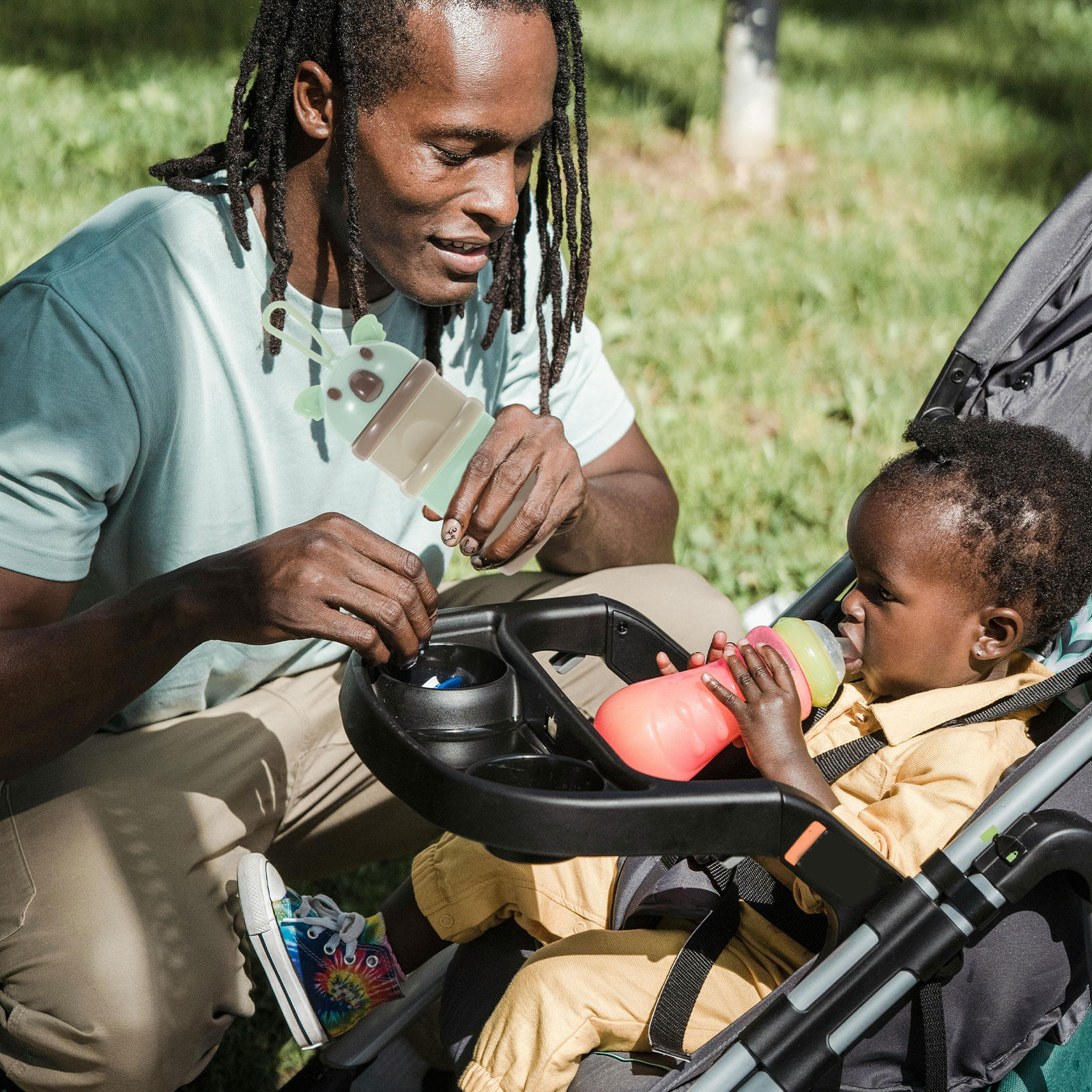 Baby Food On The Go - Stackable 3 Compartment Portable Formula Container