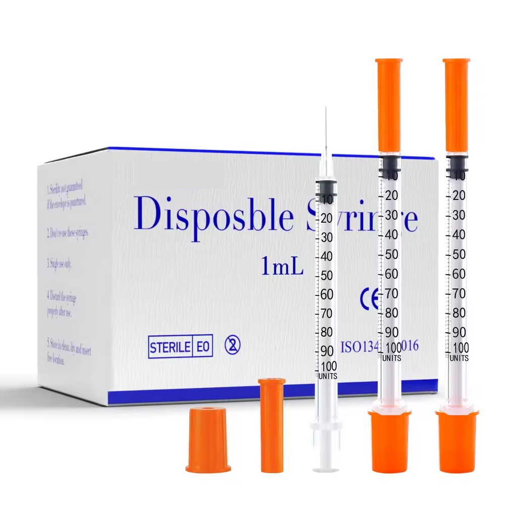 Baby Food Allergy Rash - 100pcs 1ml/cc Disposable Sterile Orange Insulin