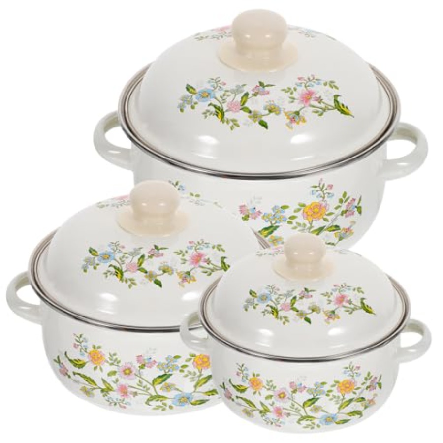 Baby Food Stew - Mini Enamel Soup Pot Set 3-Piece
