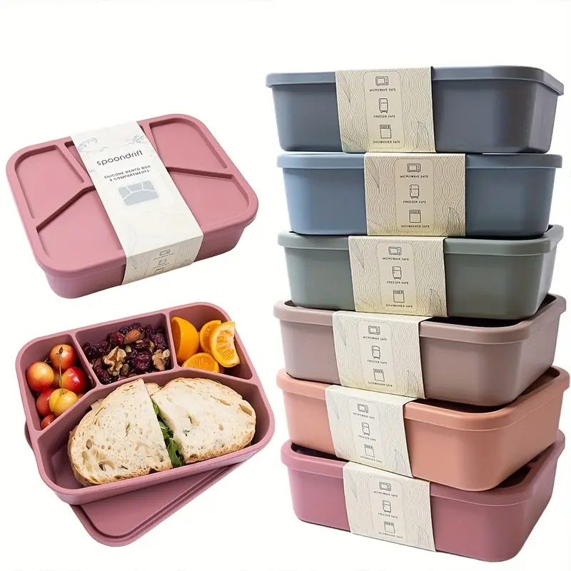 Baby Food Container - Food-grade eco-friendly leak-proof silicone lunch box,