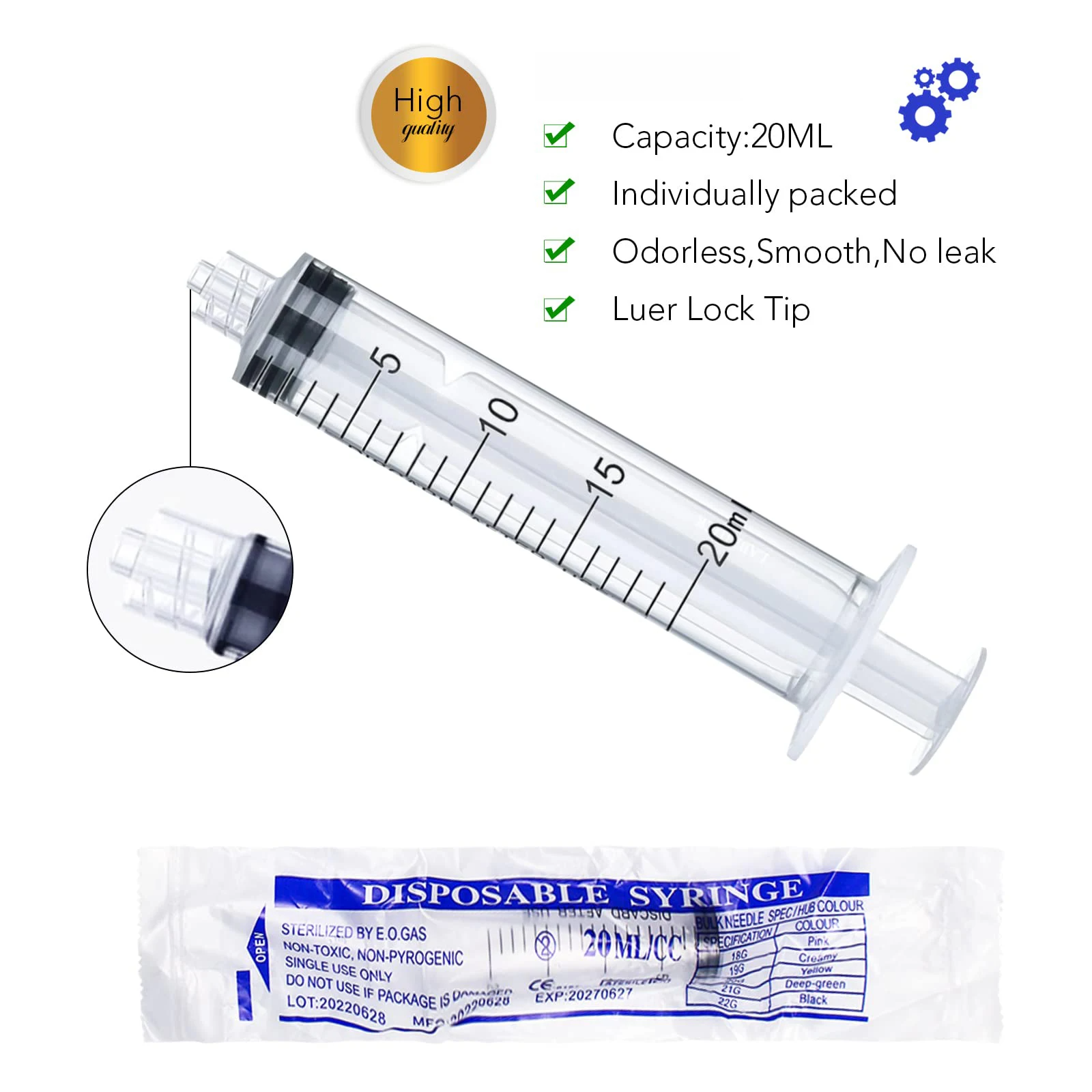 10-50Pcs 20ML Luer Lock Syring - Baby Food Allergy Rash ulasan dan harga
