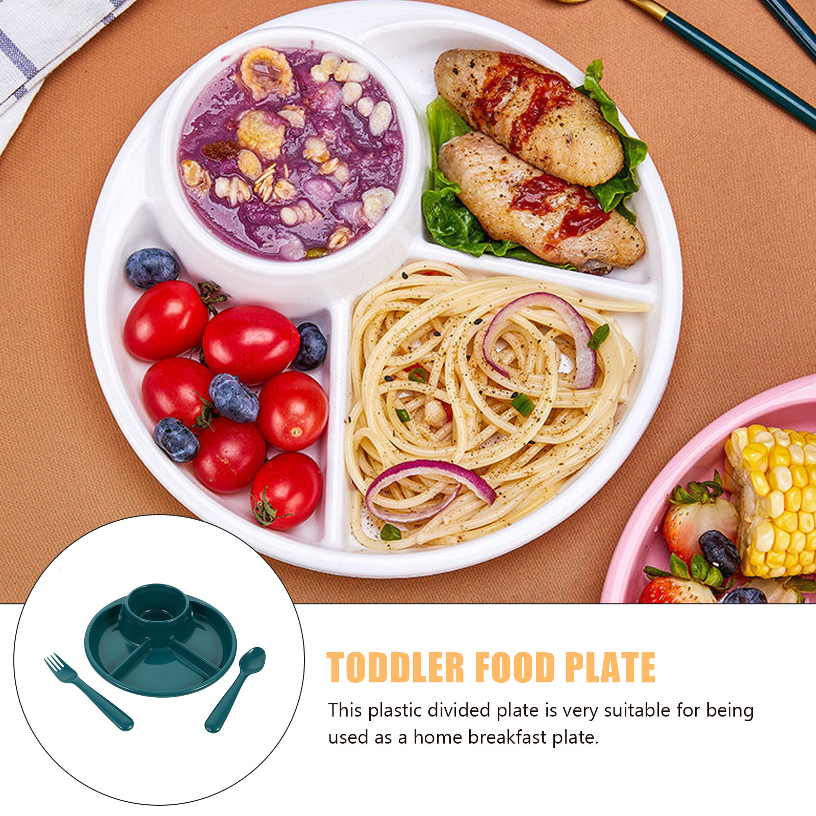 1Set Divided Food Plate Plasti - Baby Food Container ulasan dan harga