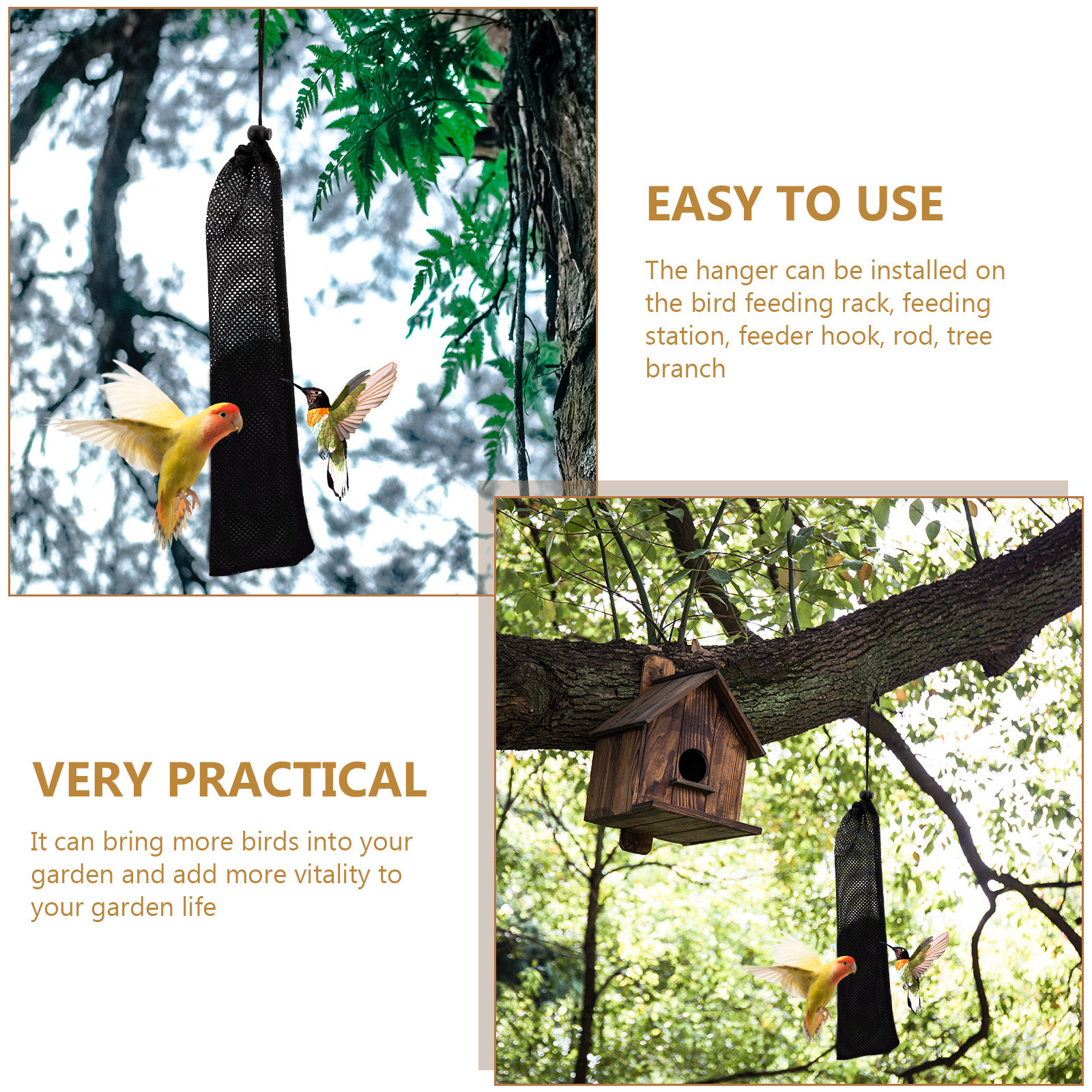 5Pcs Bird Feeding Bags Nylon H - Mesh Feeder Bag ulasan dan harga