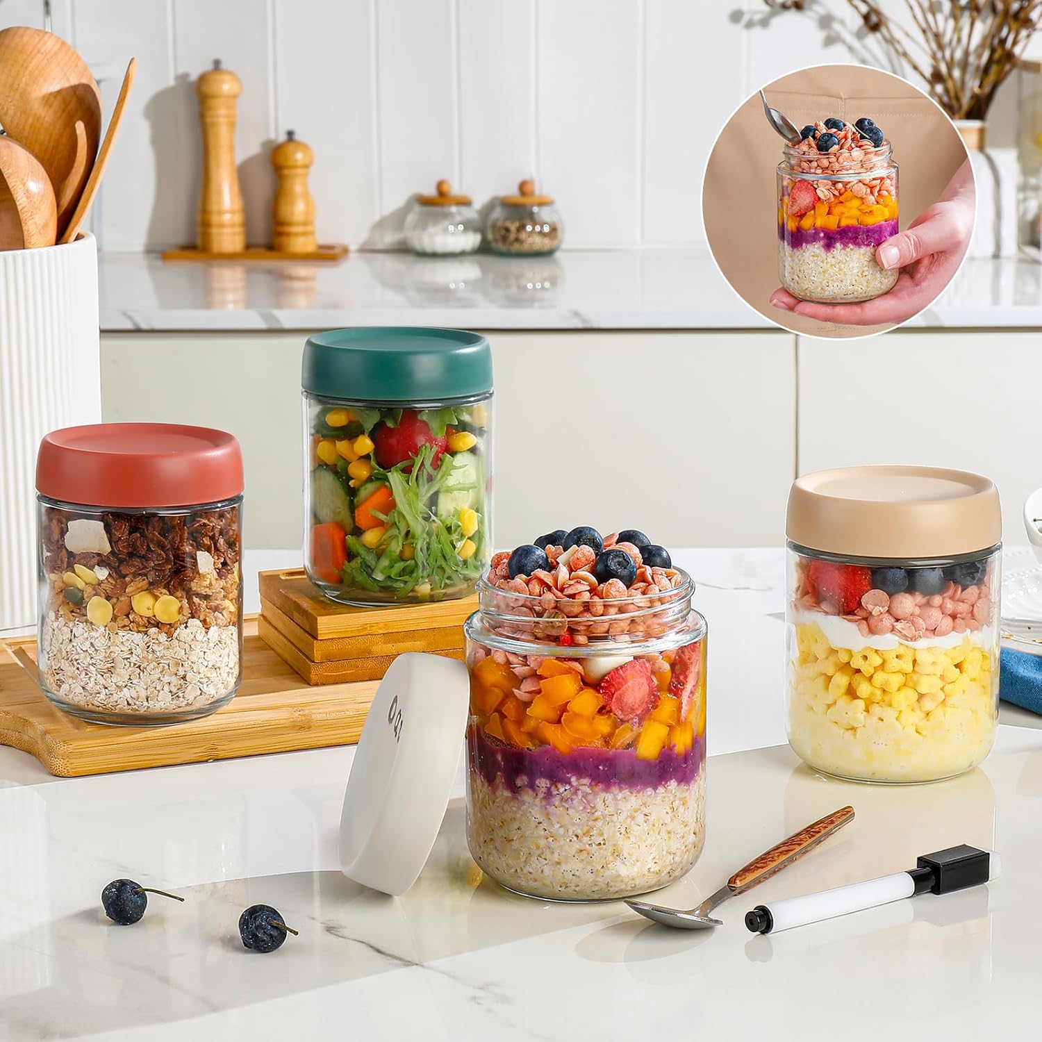 Glass Overnight Oats Container - Baby Food In Jars ulasan dan harga
