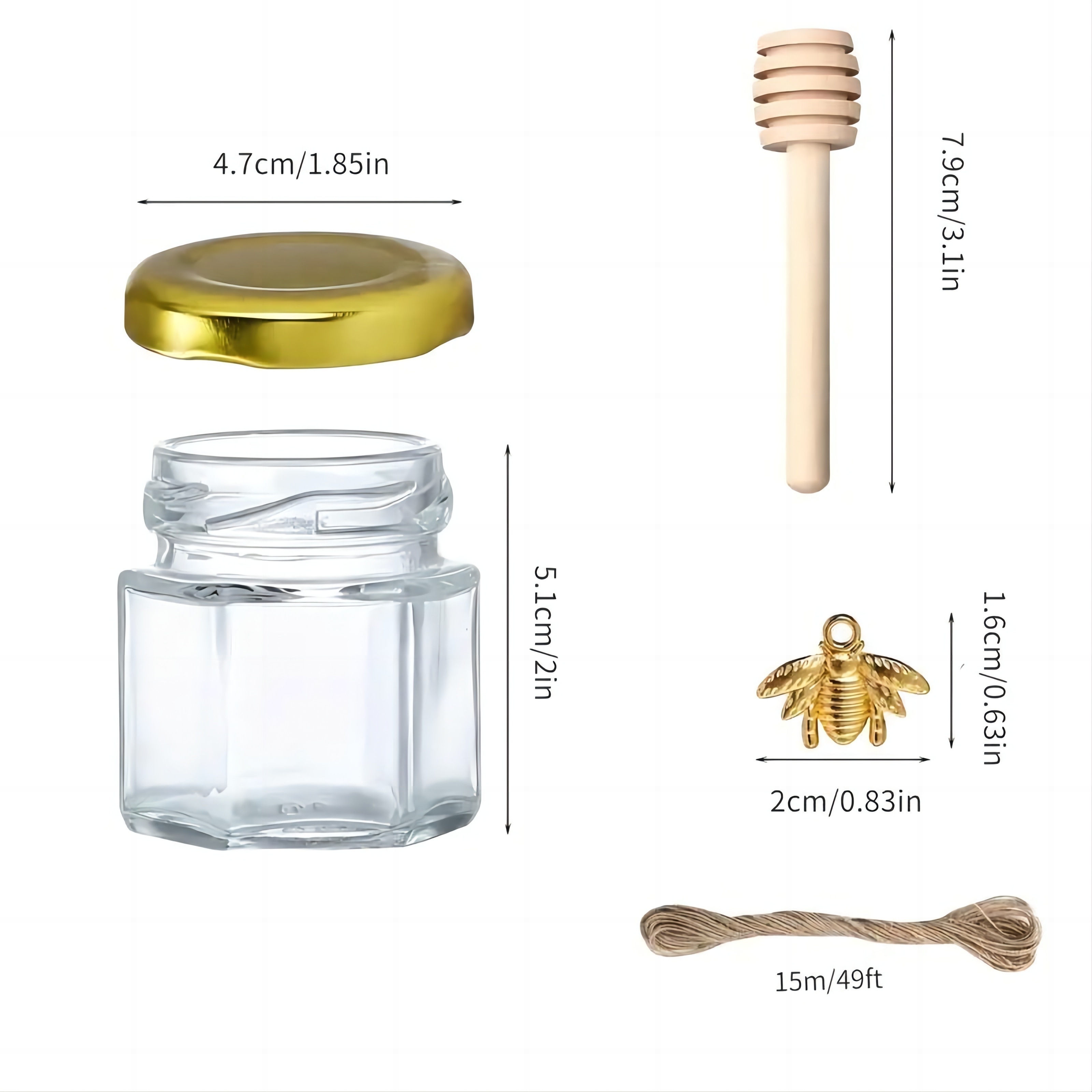 1.5 Oz Hexagon Mini Glass Hone - Baby Food In Jars ulasan dan harga