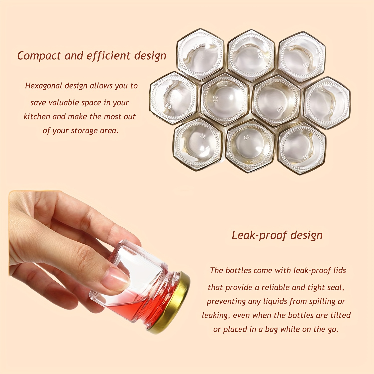 1.5 Oz Hexagon Mini Glass Hone - Baby Food In Jars ulasan dan harga