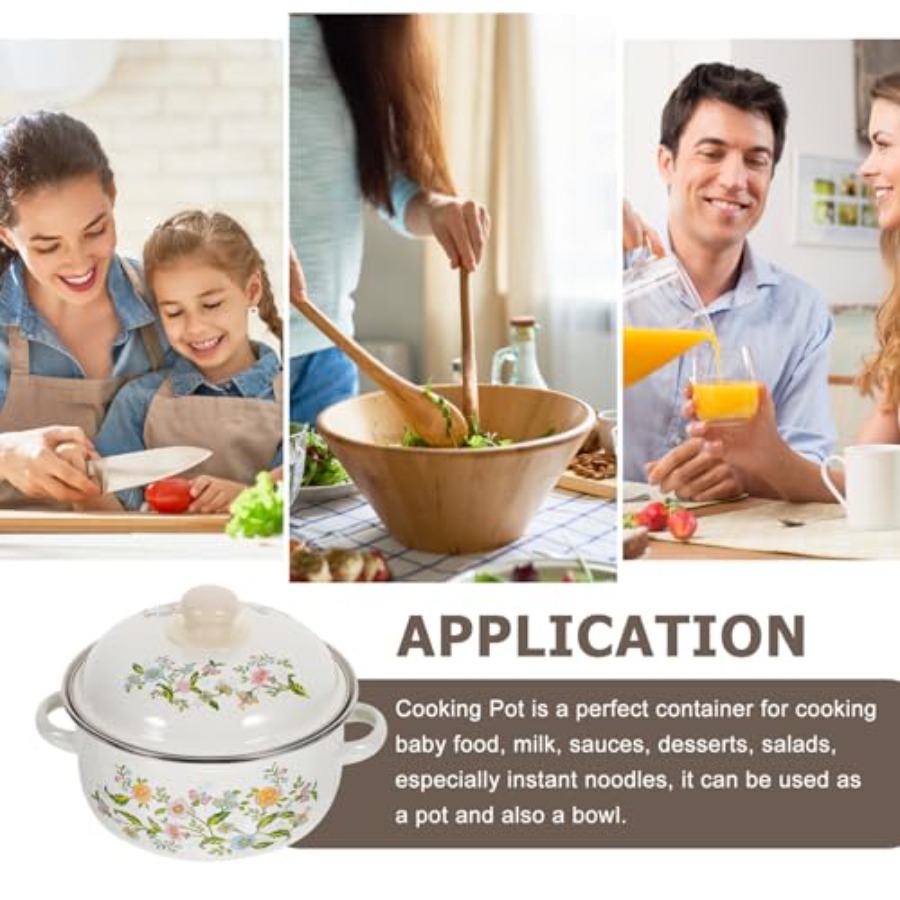 Mini Enamel Soup Pot Set 3-Pie - Baby Food Stew ulasan dan harga