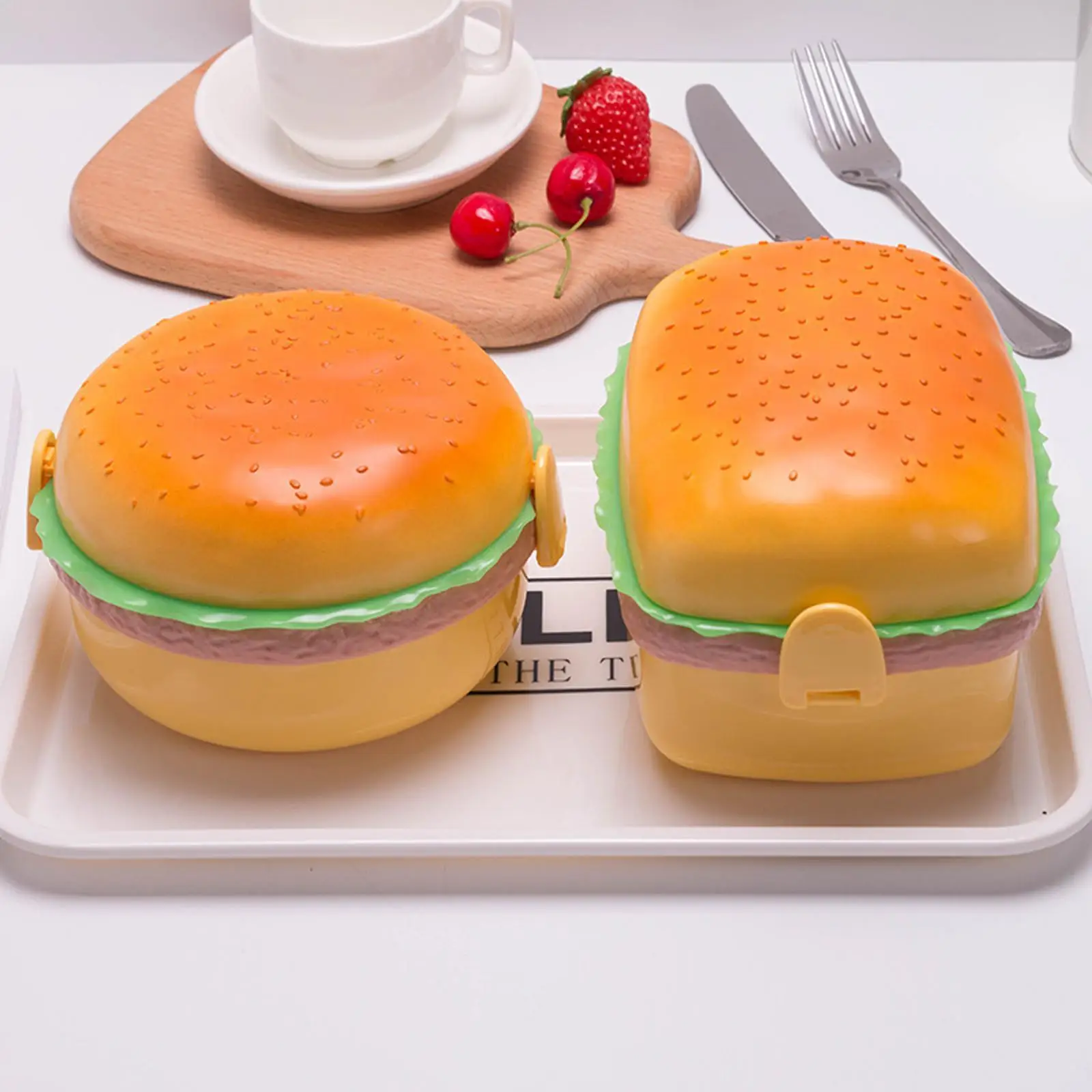 Hamburger Lunch Box Double Tie - Baby Food Container ulasan dan harga