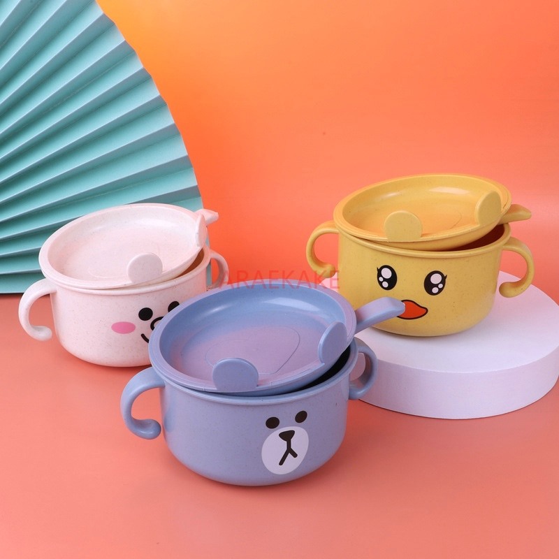 Children's Gift Wheat Straw Ca - Baby Food Bowl ulasan dan harga