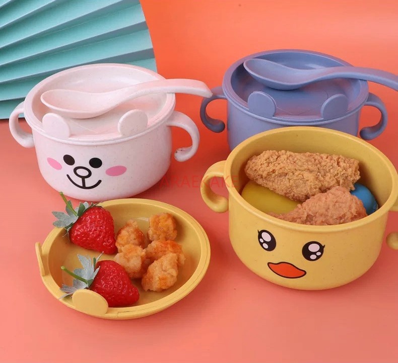 Children's Gift Wheat Straw Ca - Baby Food Bowl ulasan dan harga