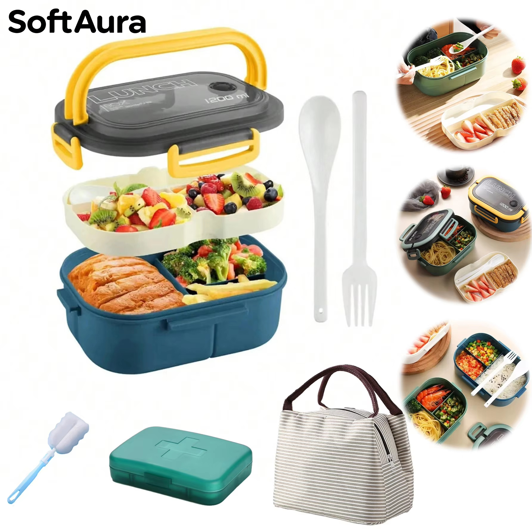 SoftAura Cute Lunch Box For Ki - Baby Food Container ulasan dan harga