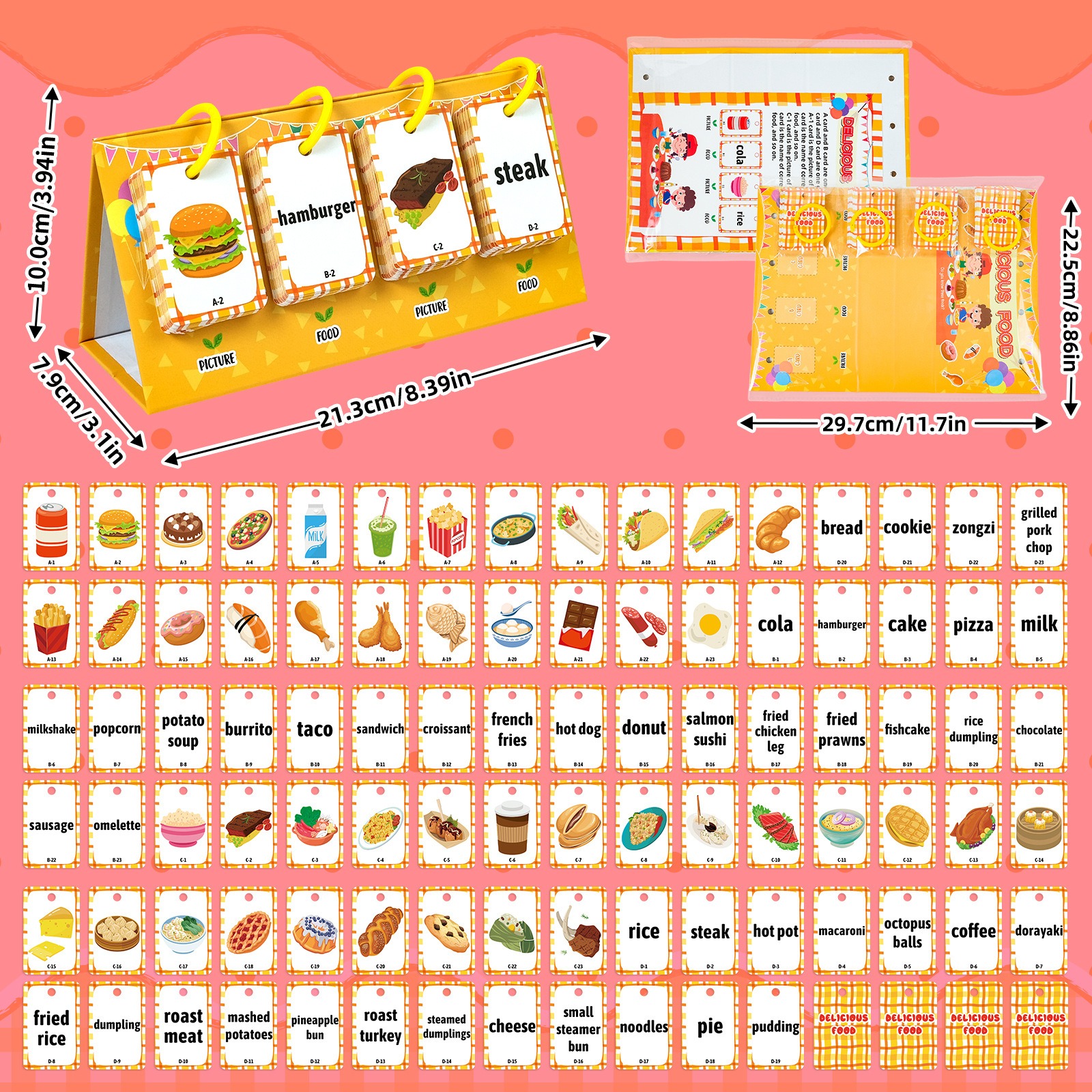 92Pcs Food Vocabulary Flash Ca - Baby Food Age ulasan dan harga