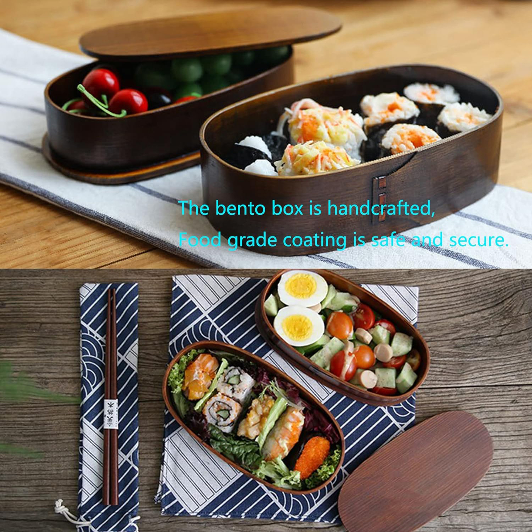 Double Wooden Lunchbox Bento B - Baby Food Bowl ulasan dan harga